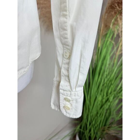 J. Crew Button Longsleeve White Oxford Preppy 100 Cotton Blouse Shirt Poplin - Picture 6 of 7